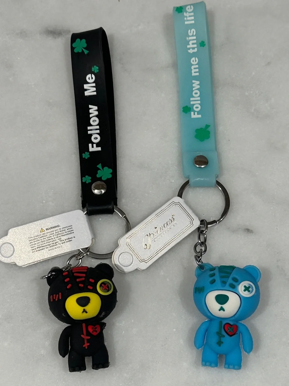 Bear Keychain Kids Accessory - Follow Me Black or Aqua